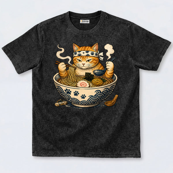 Chrisraw Kawaii Ramen Cat Japanese T-Shirt