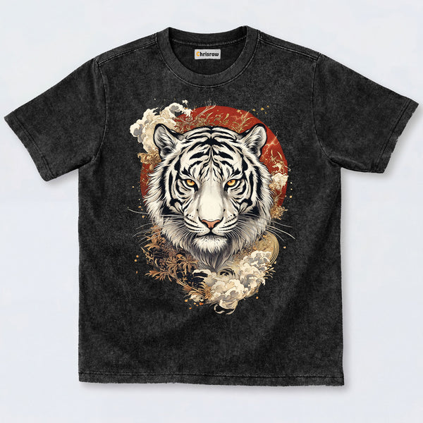 Chrisraw Rising Sun Tiger Washed T-Shirts