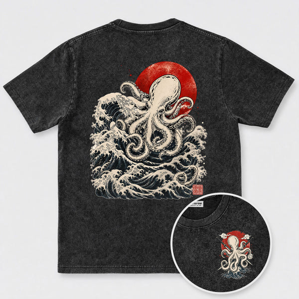 Chrisraw Kanagawa Wave Octopus T-Shirt