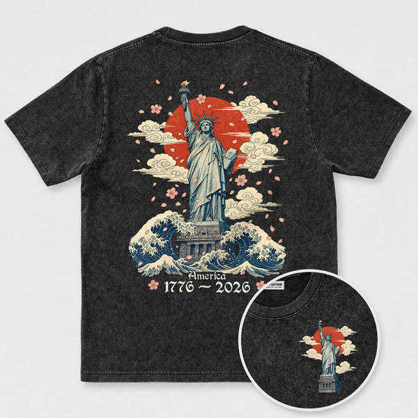 Chrisraw America 250 The Crimson Sun of Liberty T-Shirt