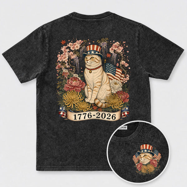 Chrisraw America 250 Sakura Liberty Cat T-Shirt