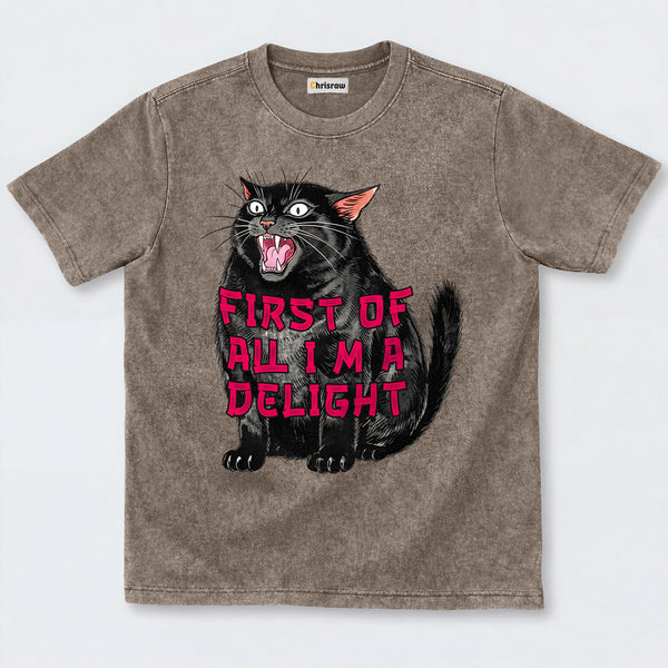 Chrisraw Roaring Black Cat Washed T-Shirts
