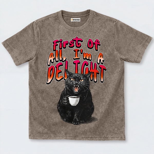 Chrisraw Roaring Black Cat Washed T-Shirts