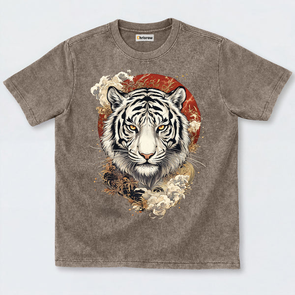 Chrisraw Rising Sun Tiger Washed T-Shirts