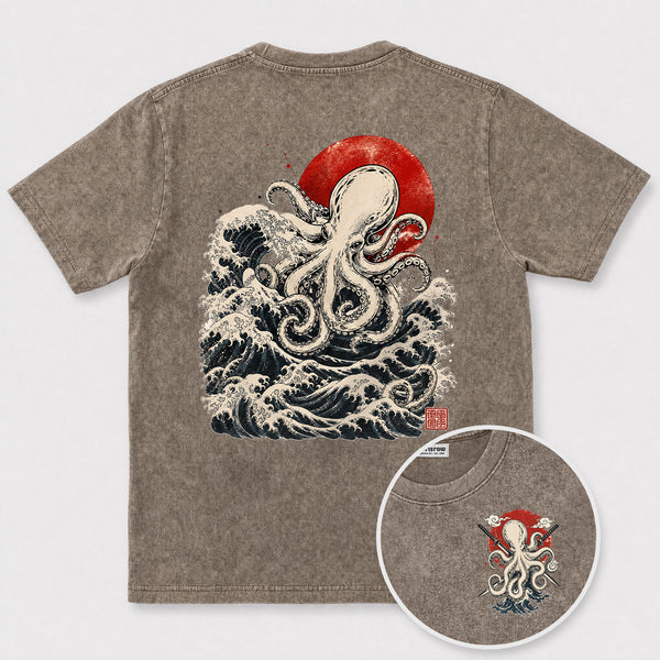 Chrisraw Kanagawa Wave Octopus T-Shirt