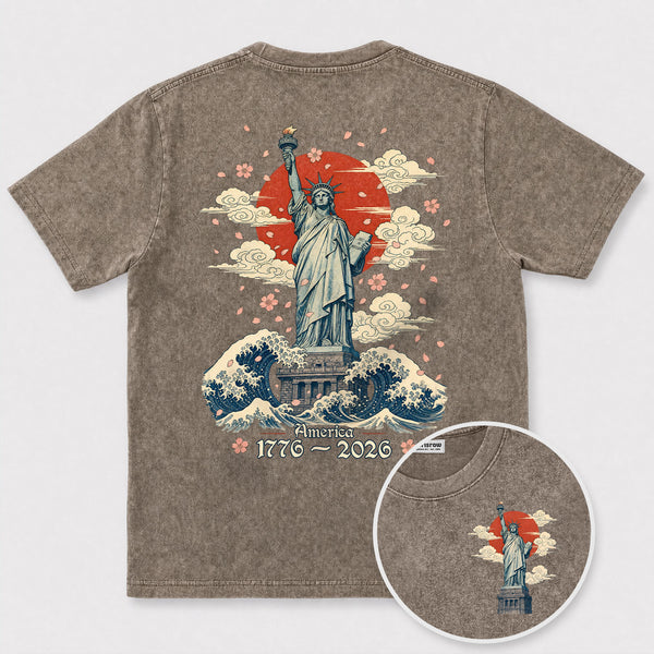 Chrisraw America 250 The Crimson Sun of Liberty T-Shirt