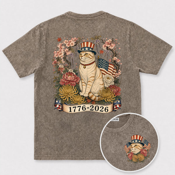 Chrisraw America 250 Sakura Liberty Cat T-Shirt