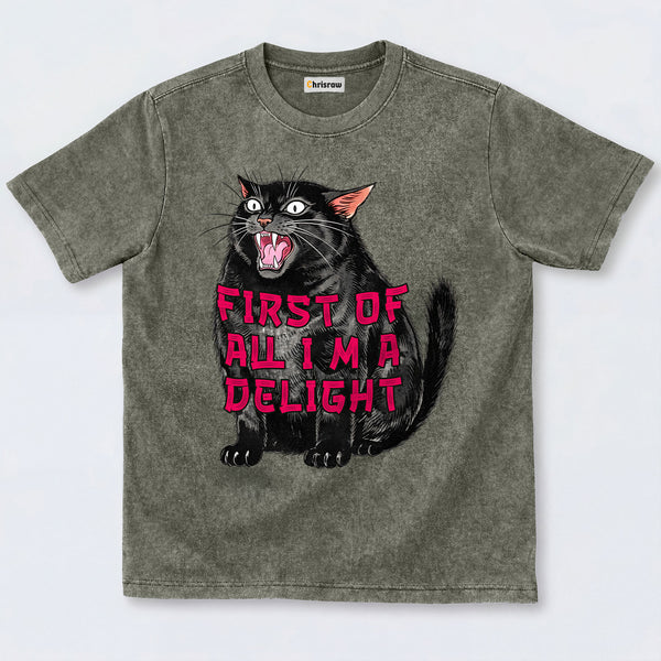 Chrisraw Roaring Black Cat Washed T-Shirts