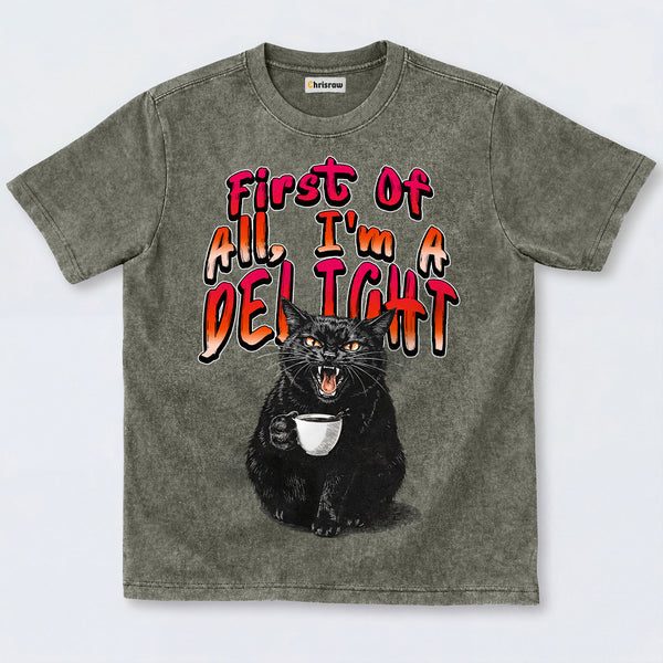 Chrisraw Roaring Black Cat Washed T-Shirts