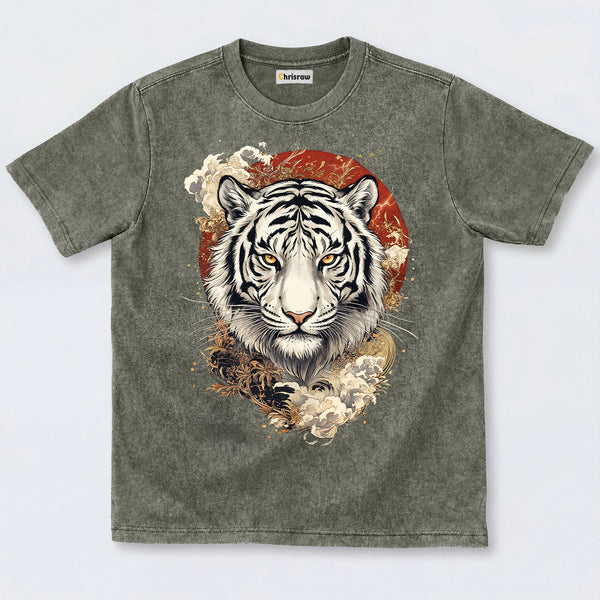 Chrisraw Rising Sun Tiger Washed T-Shirts