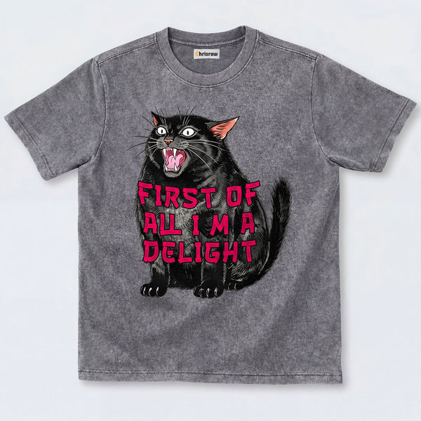 Chrisraw Roaring Black Cat Washed T-Shirts