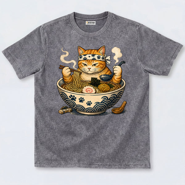 Chrisraw Kawaii Ramen Cat Japanese T-Shirt