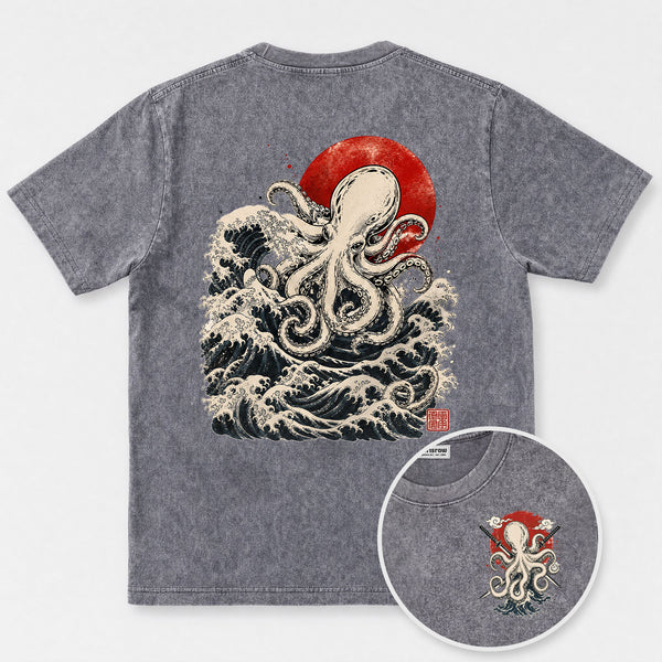 Chrisraw Kanagawa Wave Octopus T-Shirt