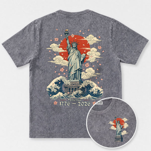 Chrisraw America 250 The Crimson Sun of Liberty T-Shirt