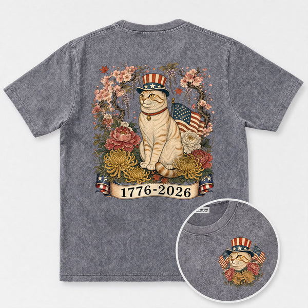 Chrisraw America 250 Sakura Liberty Cat T-Shirt