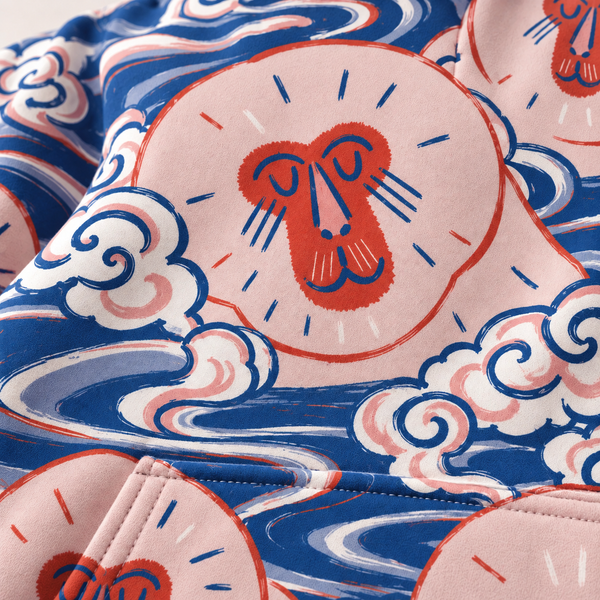 Chrisraw Sarunoyu Hoodie — Snow Monkeys in the Hot Spring Print