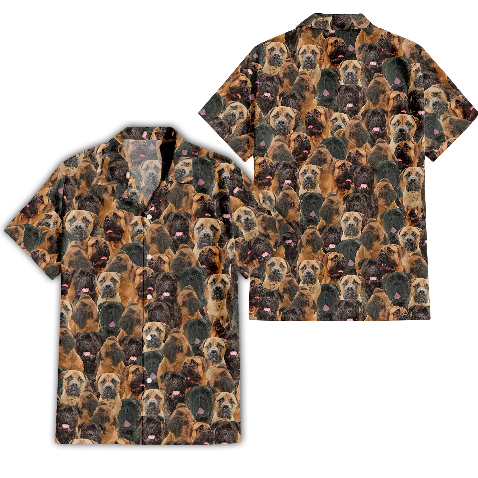Bullmastiff Full Face Hawaiian Shirt & Shorts