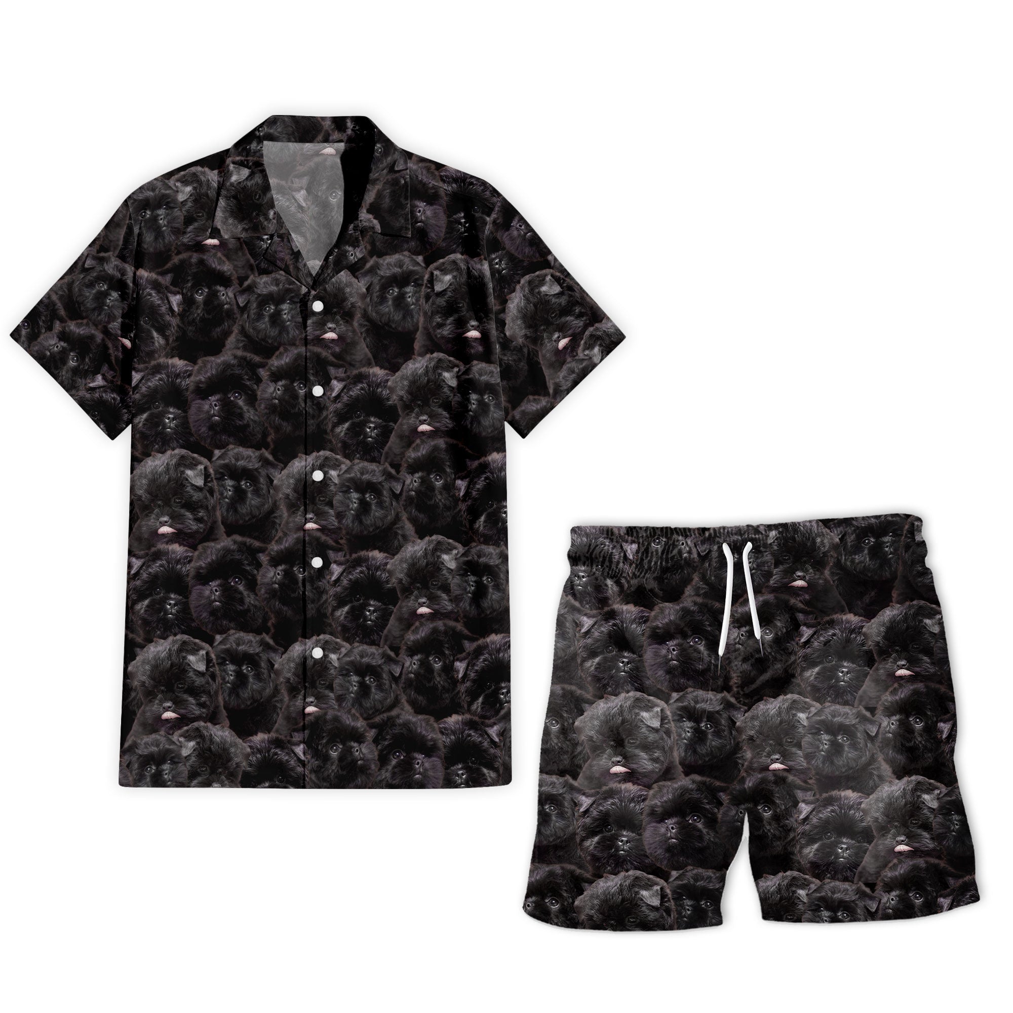 Affenpinscher Full Face Hawaiian Shirt & Shorts