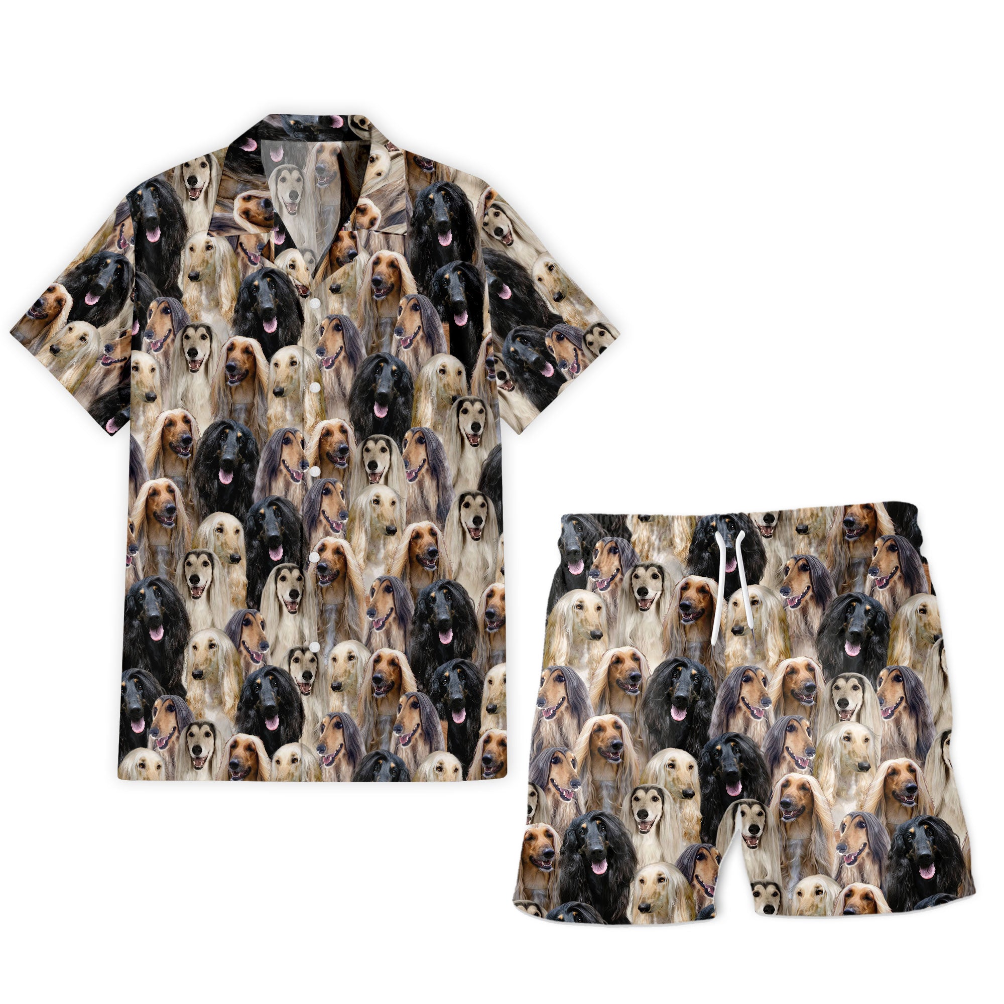 Afghan Hound Full Face Hawaiian Shirt & Shorts