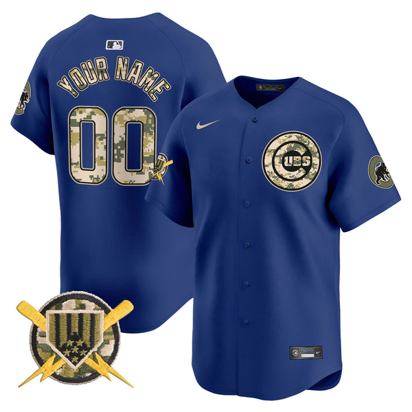 Chicago Cubs Armed Forces Day Vapor Premier Limited Custom Jersey - All Stitched