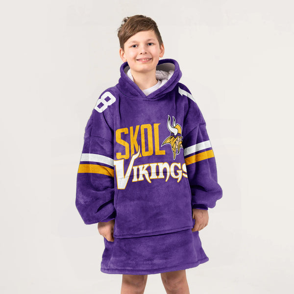 Kid Skol JJ 18 Minnesota Football Unisex Blanket Hoodie