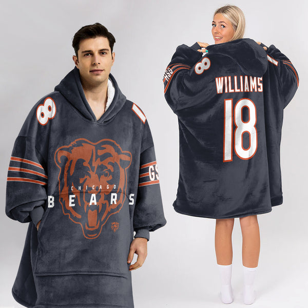 Adult 18 Chicago Football Unisex Blanket Hoodie