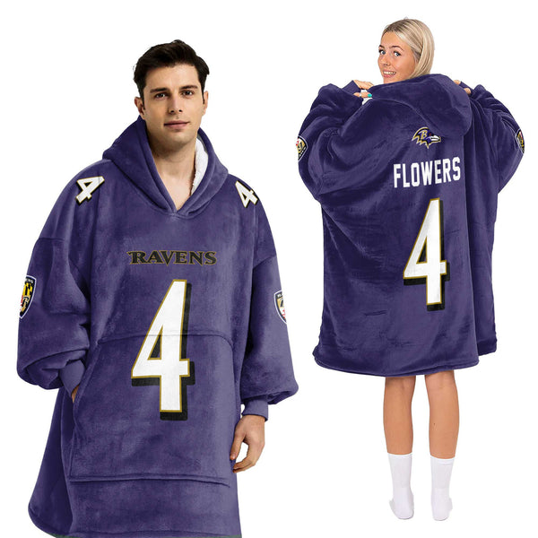 Adult 4 Baltimore Football Unisex Blanket Hoodie