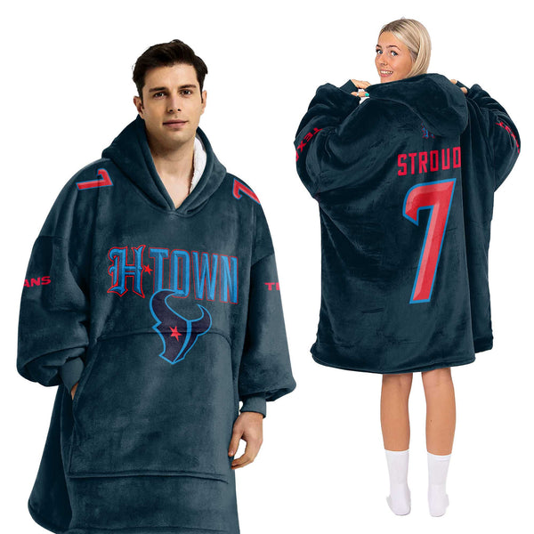 Adult C.S 7 Houston Football Unisex Blanket Hoodie