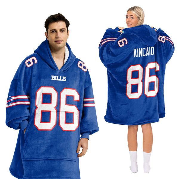 Adult 86 Buffalo Football Unisex Blanket Hoodie