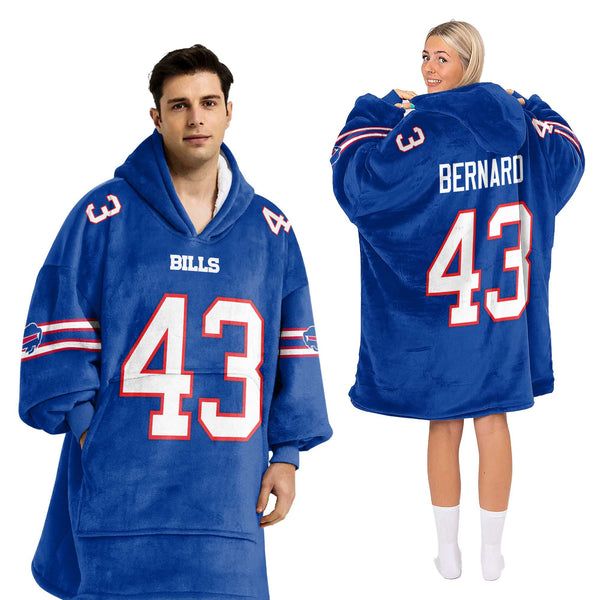 Adult 43 Buffalo Football Unisex Blanket Hoodie