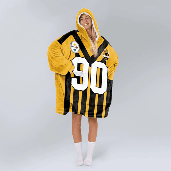 T.J.W 90 Pittsburgh Football Unisex Blanket Hoodie