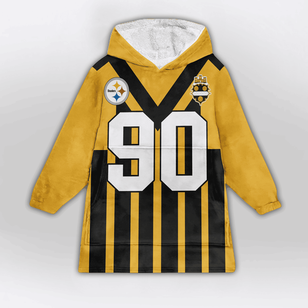 T.J.W 90 Pittsburgh Football Unisex Blanket Hoodie
