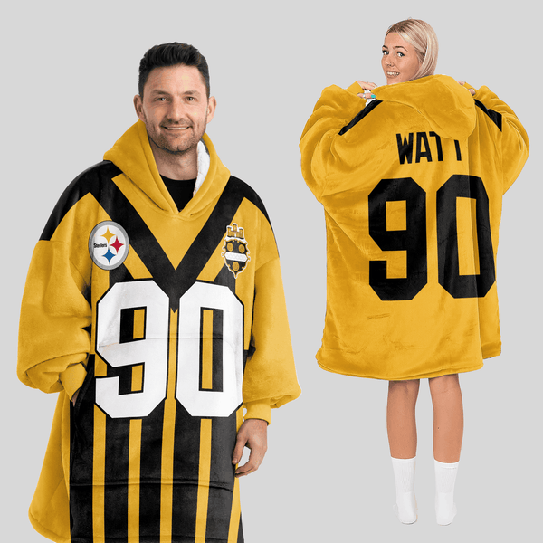 T.J.W 90 Pittsburgh Football Unisex Blanket Hoodie