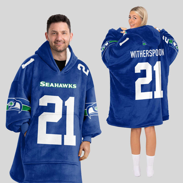 Adult 21 Seattle Football Unisex Blanket Hoodie