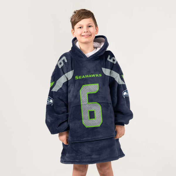 Kid 6 Seattle Football Unisex Blanket Hoodie
