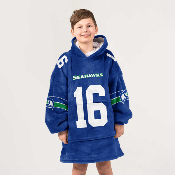 Kid 16 Seattle Football Unisex Blanket Hoodie