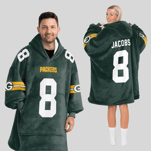 Adult 8 Green Bay Football Unisex Blanket Hoodie