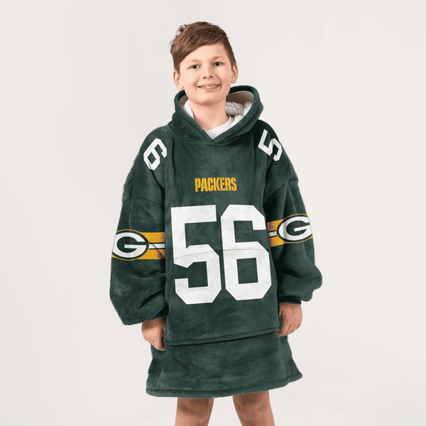 Kid 56 Green Bay Football Unisex Blanket Hoodie