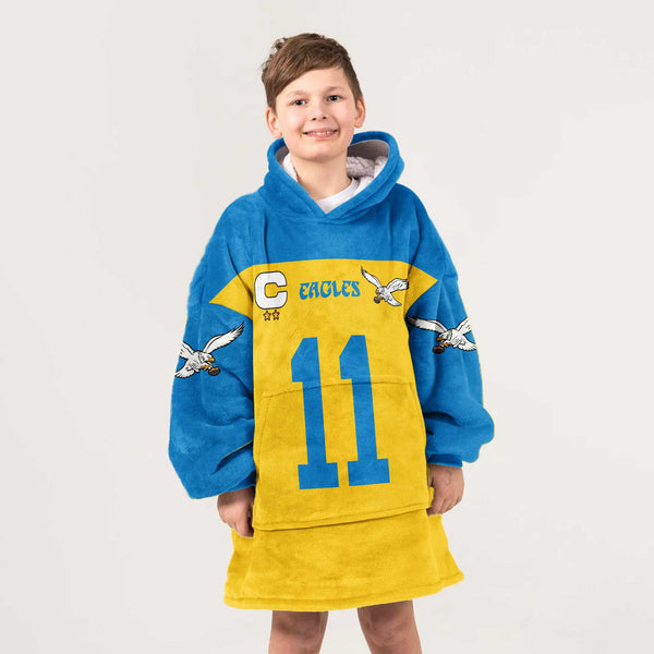Kid Captain 11 Philadelphia Football Unisex Blanket Hoodie