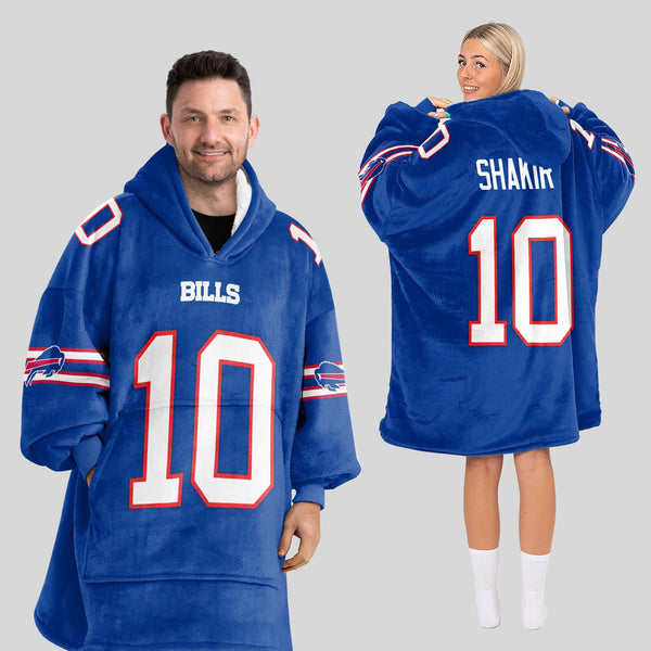 Adult 10 Buffalo Football Unisex Blanket Hoodie