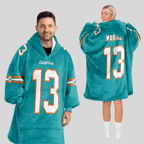 Adult 13 Miami Football Unisex Blanket Hoodie