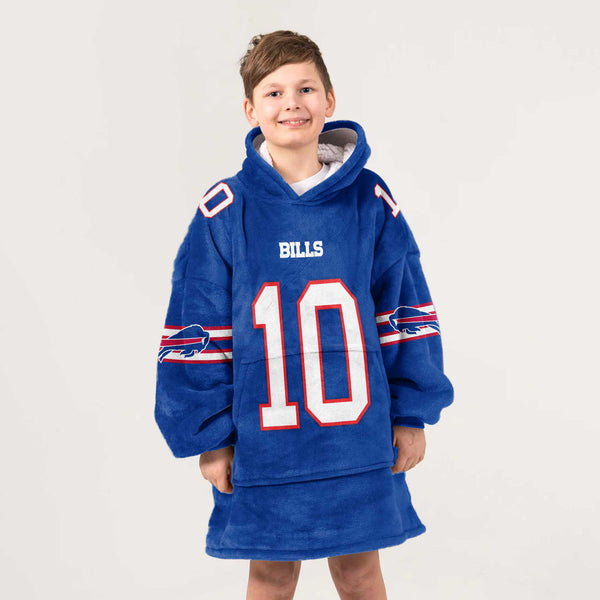 Kid 10 Buffalo Football Unisex Blanket Hoodie