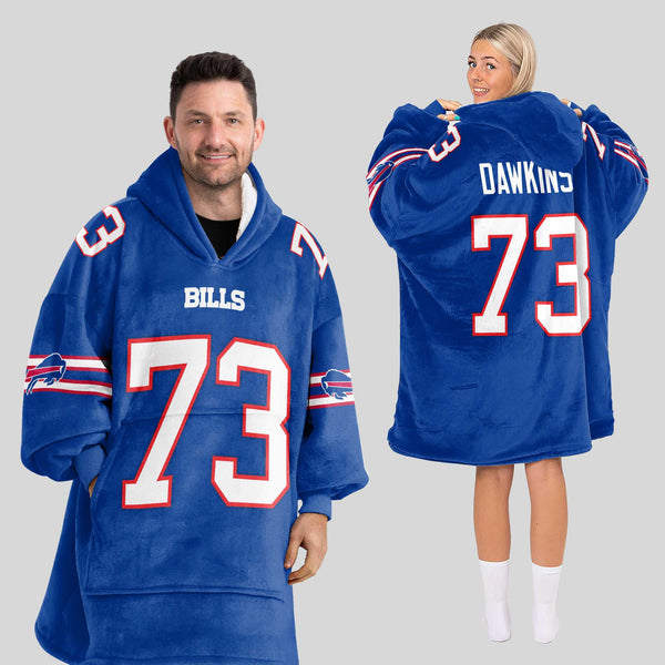 Adult 73 Buffalo Football Unisex Blanket Hoodie