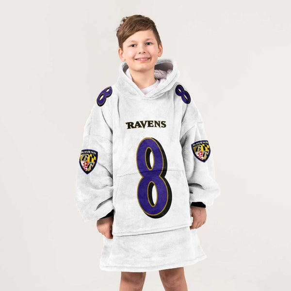 Kid 8 Baltimore Football Unisex Blanket Hoodie