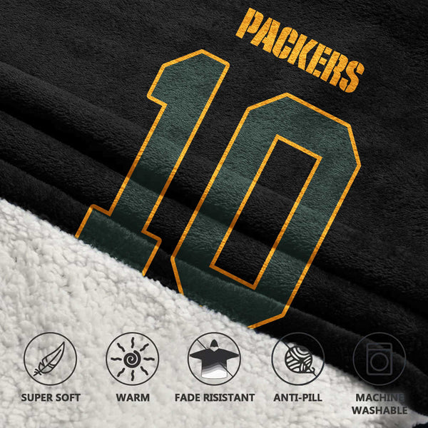 J.L 10 Green Bay Football Unisex Blanket Hoodie