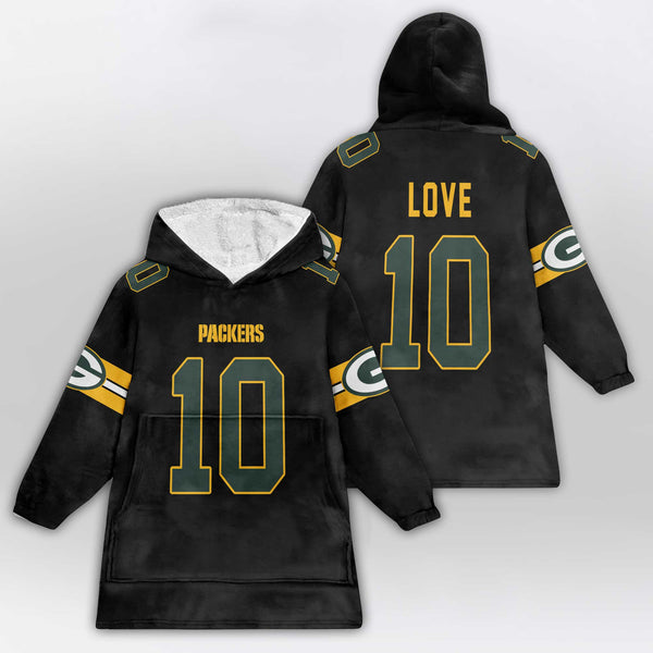 J.L 10 Green Bay Football Unisex Blanket Hoodie