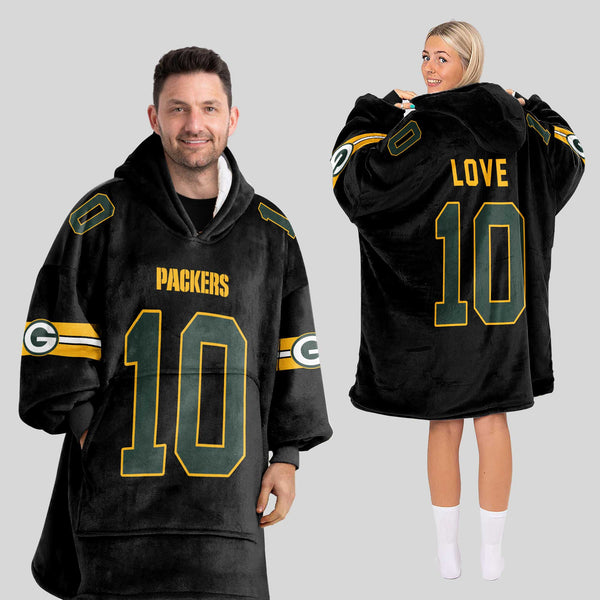 J.L 10 Green Bay Football Unisex Blanket Hoodie