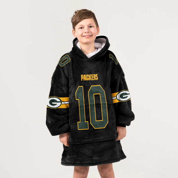 Kid 10 Green Bay Football Unisex Blanket Hoodie