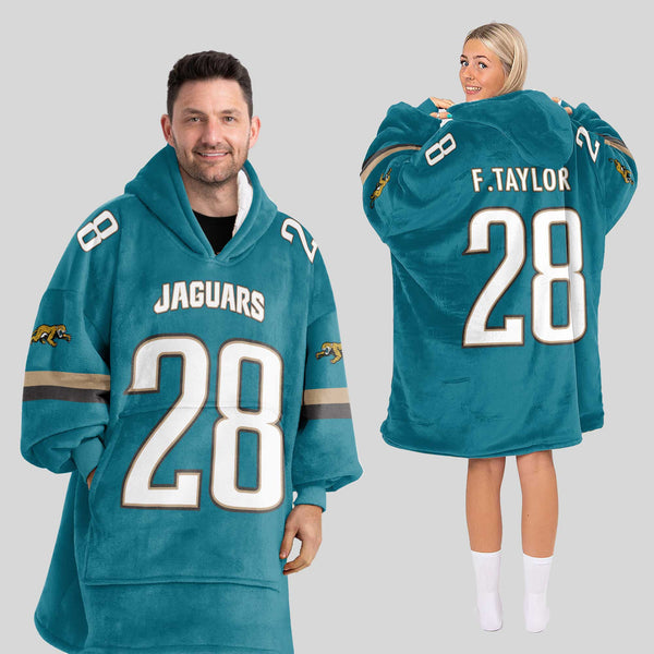 Adult 28 Jacksonville Football Unisex Blanket Hoodie