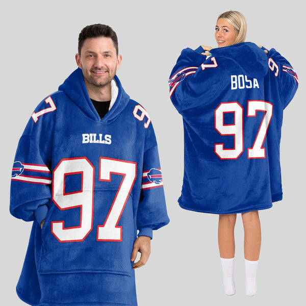 Adult 97 Buffalo Football Unisex Blanket Hoodie